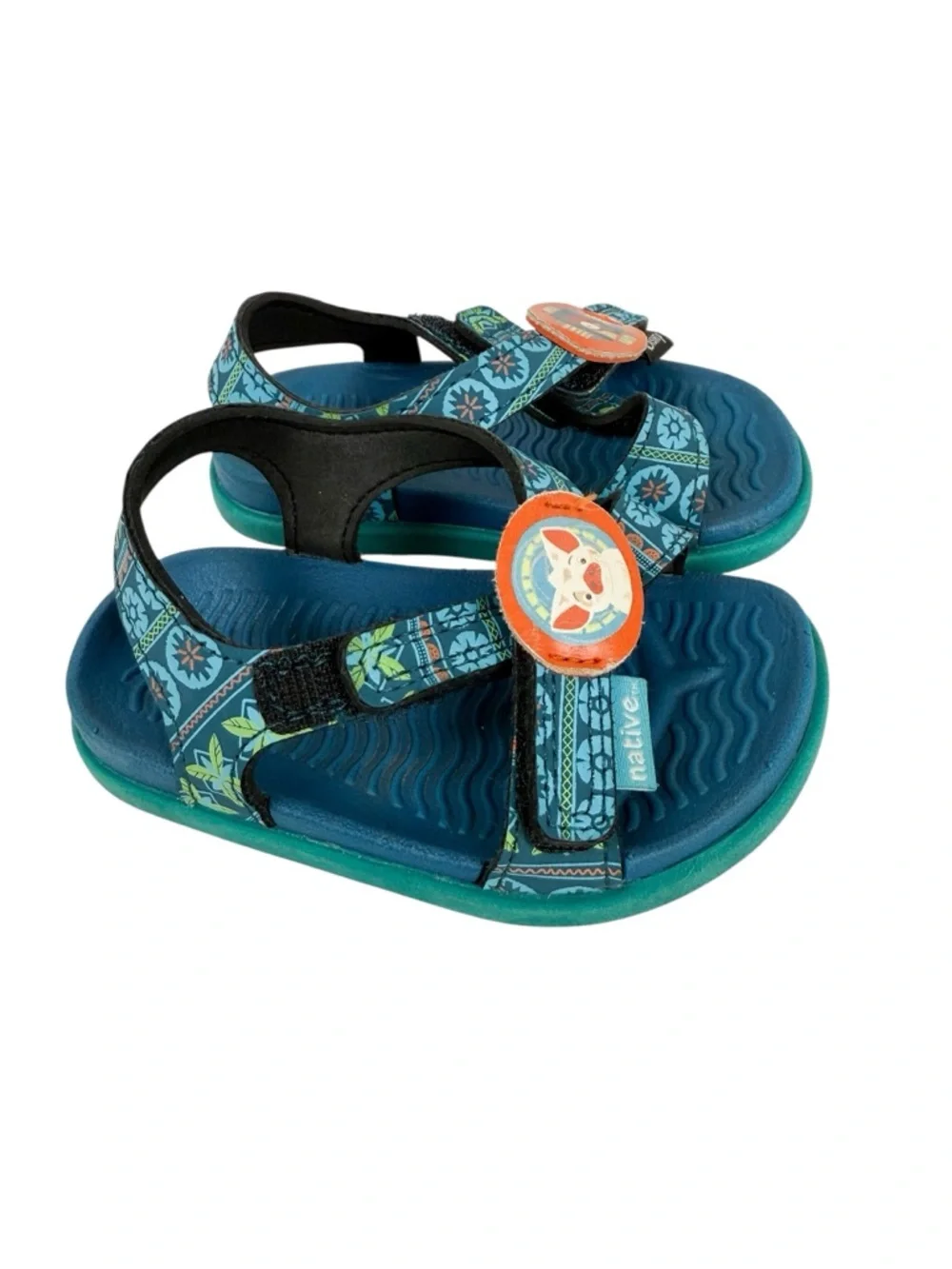 Toddler Native x Disney Moana Pua Hei Hei Blue Sandals Size 5